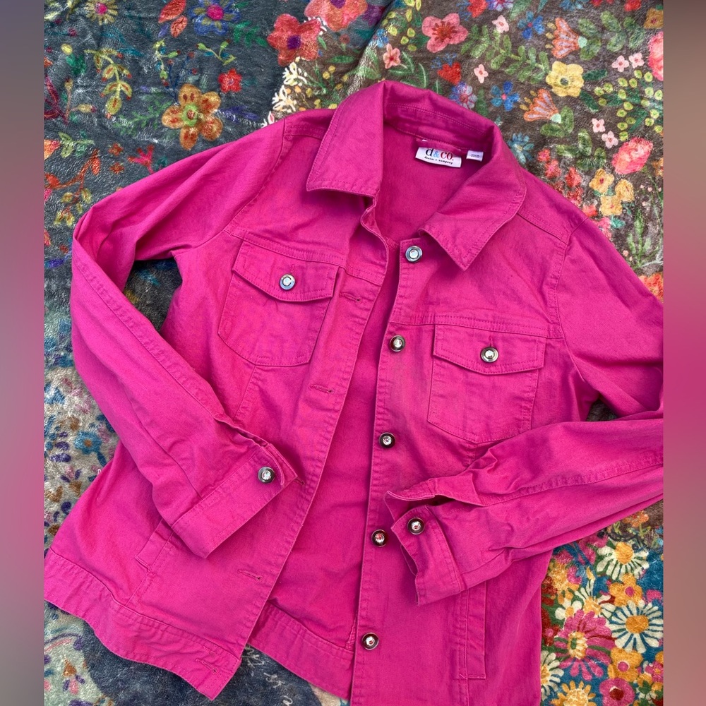 Denim and Company Hot Pink Denim Jacket XXS